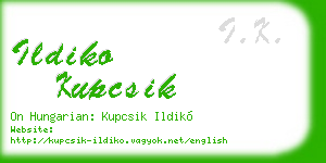 ildiko kupcsik business card